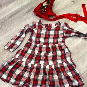 Christmas dress & Bonnet set